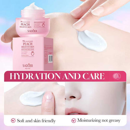 Sadoer 5% Niacinamide Peach Brighten Skin Moisturize Face Cream 50g