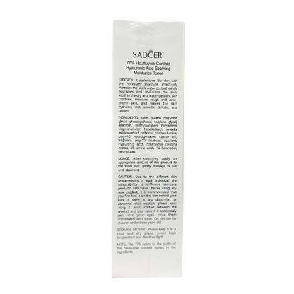 Sadoer 77% Houttuynia Cordata Hyaluronic Acid Soothing Moisture Toner 130ml