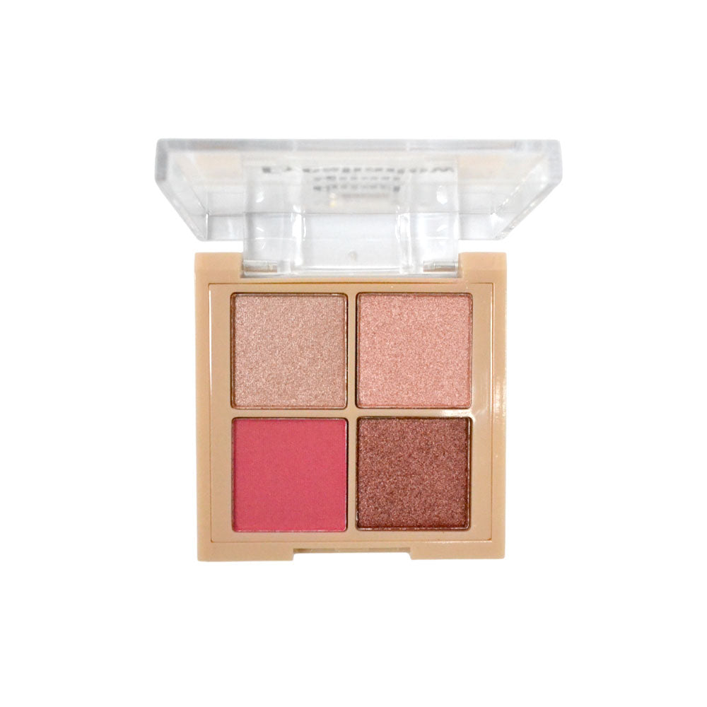 Makeup palette with four colors on a white background