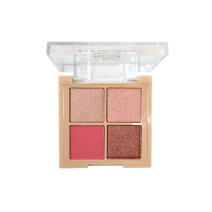 Makeup palette with four colors on a white background