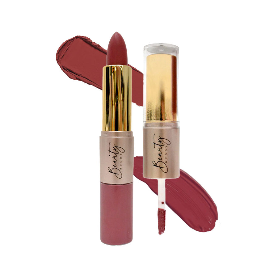 Beauty Buddy Velvet Gold 2-in-1 Matte Lipstick & Liquid Lipstick 01 Rose Silk