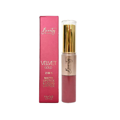 Beauty Buddy Velvet Gold 2-in-1 Matte Lipstick & Liquid Lipstick 01 Rose Silk