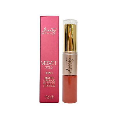 Beauty Buddy Velvet Gold 2-in-1 Matte Lipstick & Liquid Lipstick 02 Velvet Crush