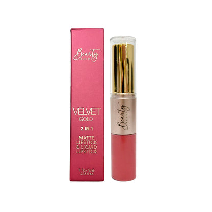 Beauty Buddy Velvet Gold 2-in-1 Matte Lipstick & Liquid Lipstick 03 Nude Muse