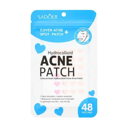 Sadoer Colored Heart Hydrocolloid Cream Acne Patch 48pc