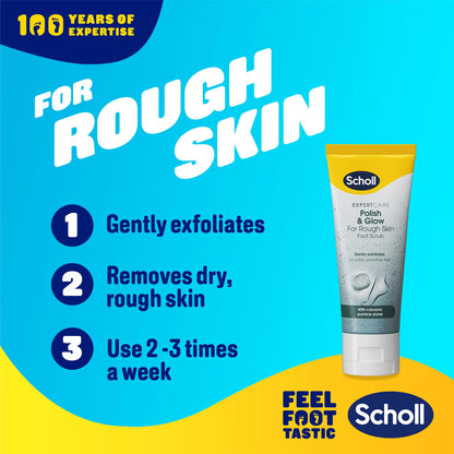 Scholl Foot Scrub Expert Care Polish & Glow For Rough Skin With Volcanic Pumice Stone 75ml