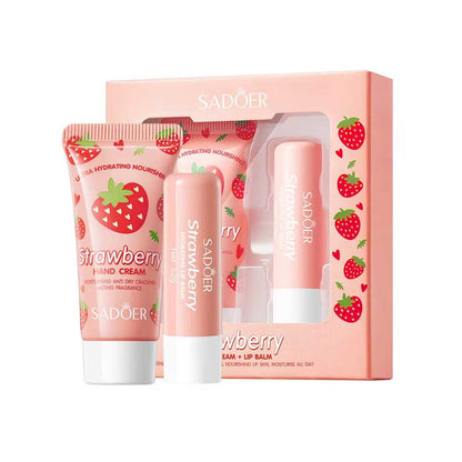 Sadoer Strawberry Hand Cream + Lip Balm