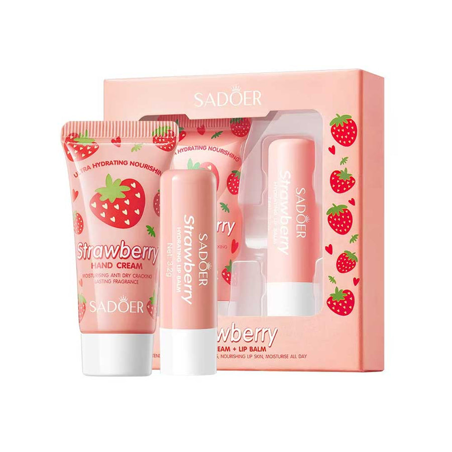 Sadoer Strawberry Hand Cream + Lip Balm