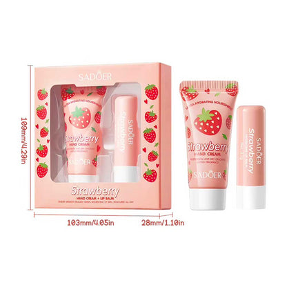 Sadoer Strawberry Hand Cream + Lip Balm