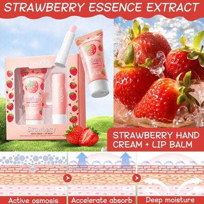 Sadoer Strawberry Hand Cream + Lip Balm