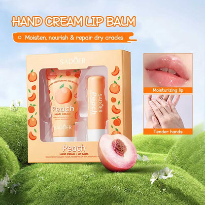 Sadoer Peach Hand Cream + Lip Balm