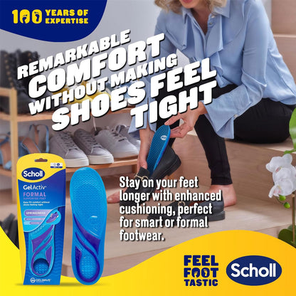 Scholl 1 Pair Gel Activ Formal Supported Feel Springiness Gelwave Technology Size S 4.5-8.5