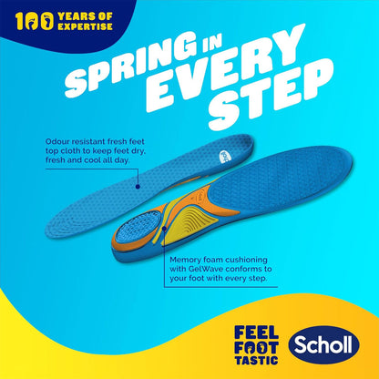 Scholl 1 Pair Gel Activ Formal Supported Feel Springiness Gelwave Technology Size L 7-12
