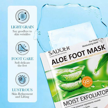 Sadoer Aloe Foot Mask Moist Exfoliator 1pair