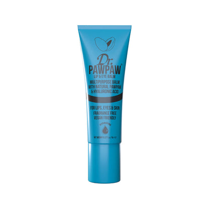 Blue tube of Dr. PawPaw balm on a white background