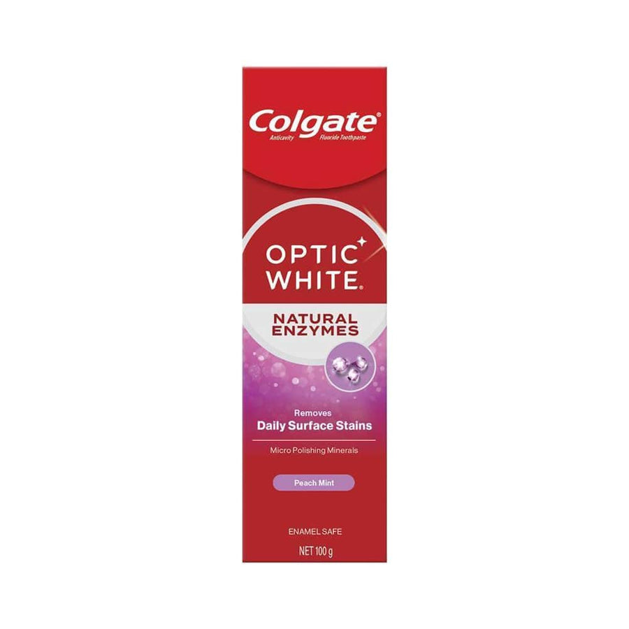 Colgate Toothpaste Optic White Natural Enzymes Peach Mint 100g