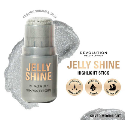 Revolution Jelly Shine Eye, Face & Body Highlight Stick Silver Moonlight