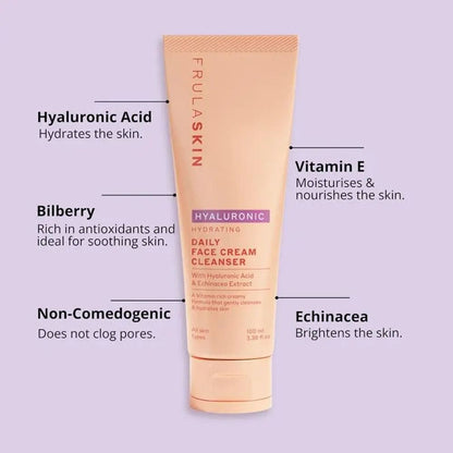 Frula Skin Daily Face Cream Cleanser Hydrating With Hyaluronic Acid & Echinacea Extract 100ml