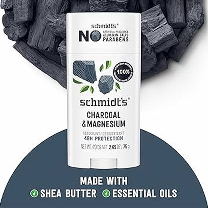 Schmidts Deodorant 48H Protection Charcoal & Magnesium 75g