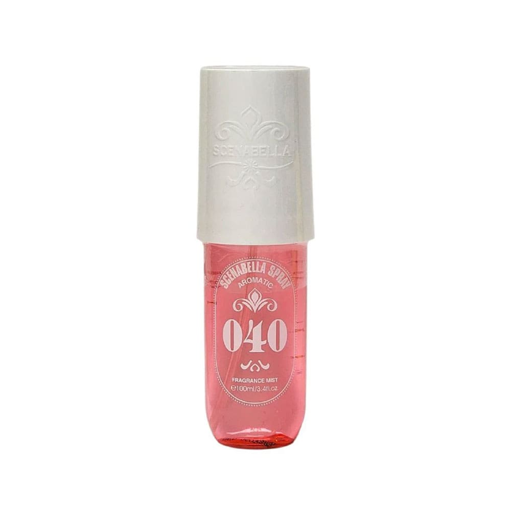 Pink bottle with white cap on a white background