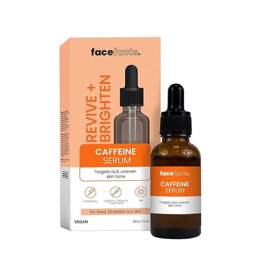 Caffeine serum with packaging on a white background