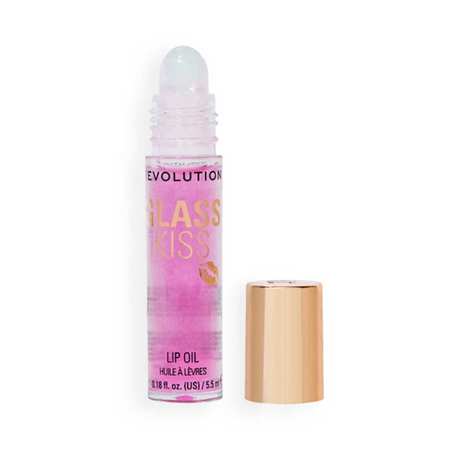 Revolution Glass Kiss Roller Ball Lip Oil Enchanted Purple Shimmer 5.5ml
