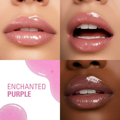 Revolution Glass Kiss Roller Ball Lip Oil Enchanted Purple Shimmer 5.5ml