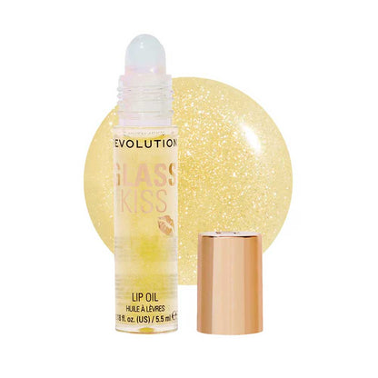 Revolution Glass Kiss Roller Ball Lip Oil Stardust Lemon Shimmer 5.5ml