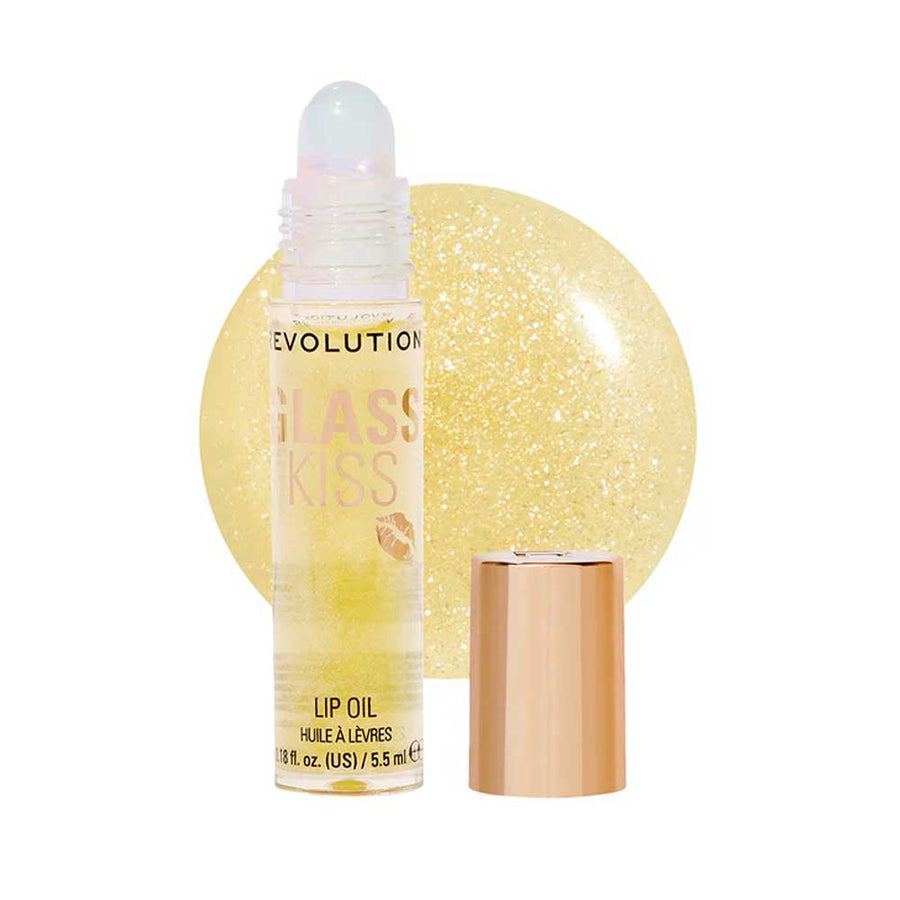 Revolution Glass Kiss Roller Ball Lip Oil Stardust Lemon Shimmer 5.5ml
