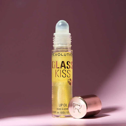 Revolution Glass Kiss Roller Ball Lip Oil Stardust Lemon Shimmer 5.5ml