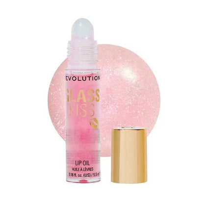 Revolution Glass Kiss Roller Ball Lip Oil Fairytale Peach Shimmer 5.5ml