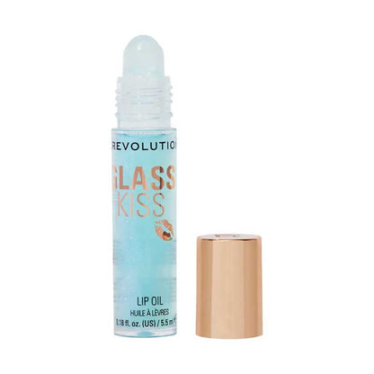 Revolution Glass Kiss Roller Ball Lip Oil Mermaid Blue Shimmer 5.5ml