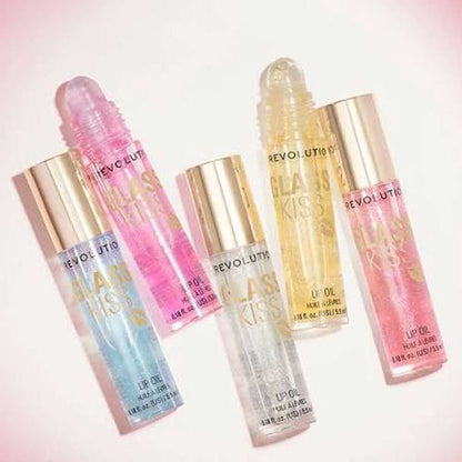 Revolution Glass Kiss Roller Ball Lip Oil Mermaid Blue Shimmer 5.5ml