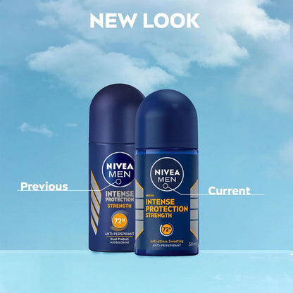Nivea Men Antiperspirant Roll On Intense Protection Strength 72H Anti Stress Sweating 50ml
