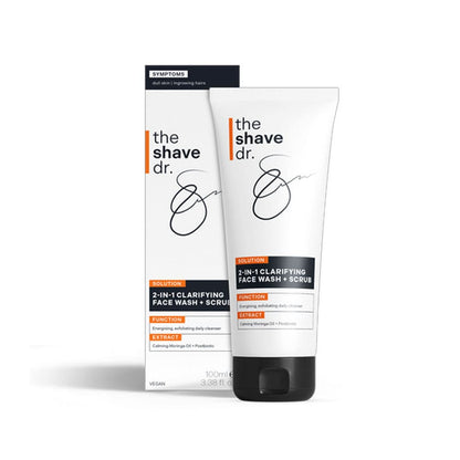 The Shave Dr. 2-in-1 Clarifying Face Wash & Scrub on a white background
