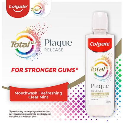 Colgate Total 12 Mouthwash Plaque Release Refreshing Clear Mint 500ml