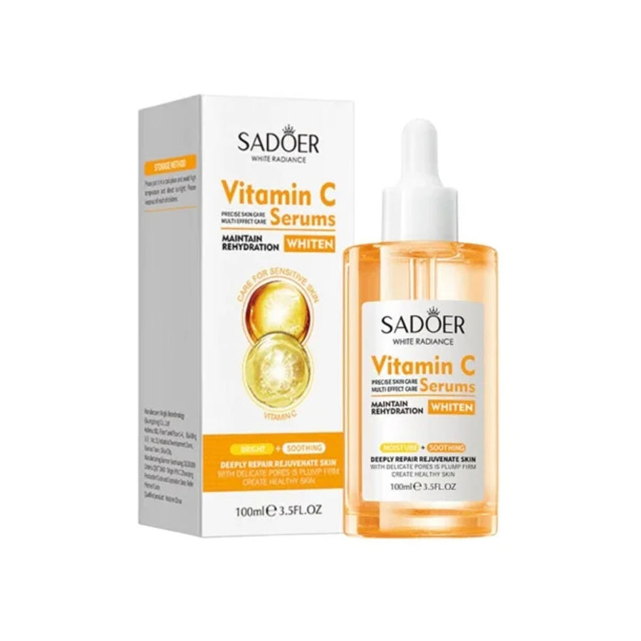 Sadoer Vitamin C Serums bottle and packaging on a white background