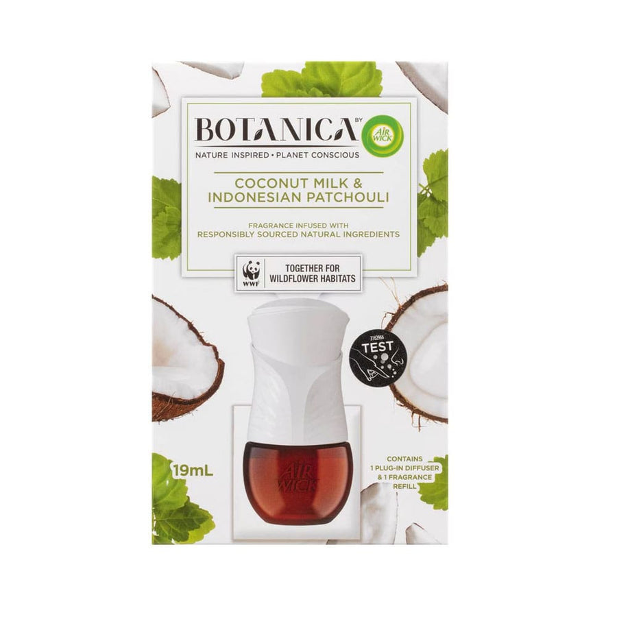 Air Wick Botanica Coconut Milk & Indonesian Patchouli 1 Plug In Diffuser & 1 Fragrance Refill