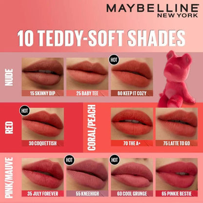 Maybelline New York SuperStay Teddy Tint Creamy Lip Tint 15 Skinny Dip 5ml