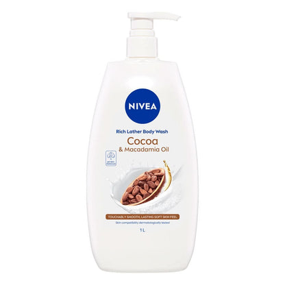 Nivea Rich Lather Body Wash Cocoa & Macadamia Oil 1L