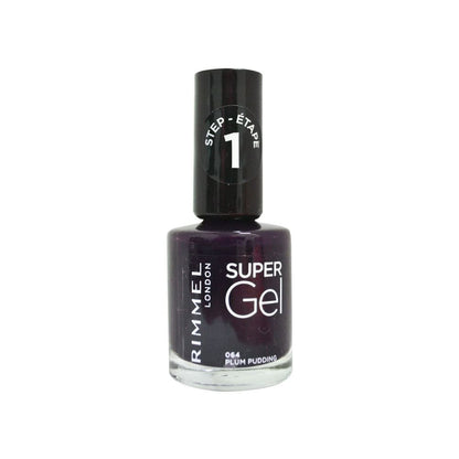 Rimmel Super Gel Nail Polish Step 1 064 Plum Pudding 12ml