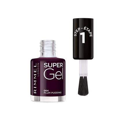 Rimmel Super Gel Nail Polish Step 1 064 Plum Pudding 12ml