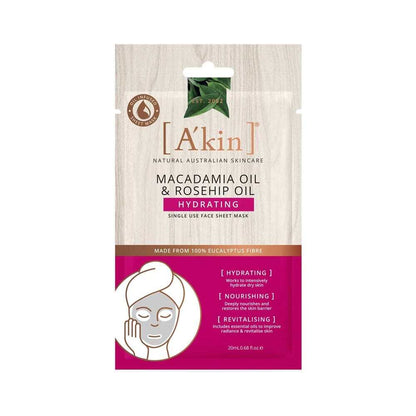 A'Kin Hydrating Face Sheet Mask Macadamia Oil & Rosehip Oil