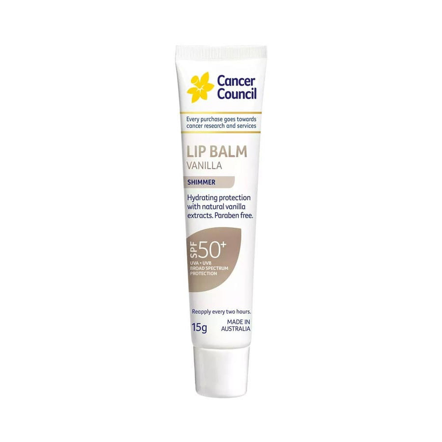Cancer Council Lip Balm Vanilla Shimmer 15g