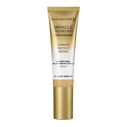 Max Factor Miracle Second Skin Hybrid Foundation SPF20 04 Light Medium 30ml