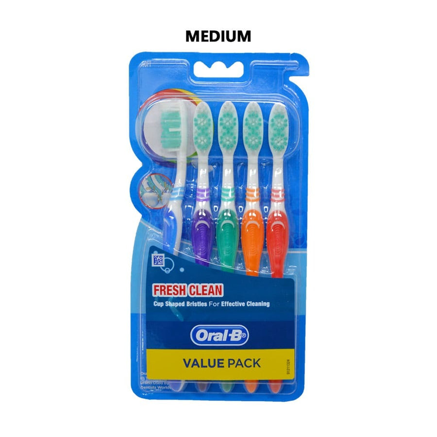 Oral B Toothbrushes Fresh Clean Medium 5pk