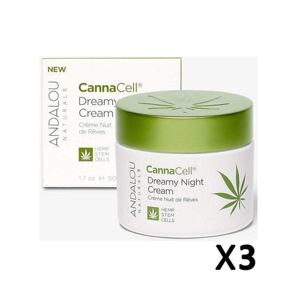 3x Andalou Naturals Canna Cell Dreamy Night Cream 50g