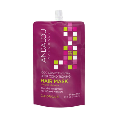 Andalou Naturals 1000 Roses Complex Color Care Deep Conditioning Hair Mask 44ml - Travel Size