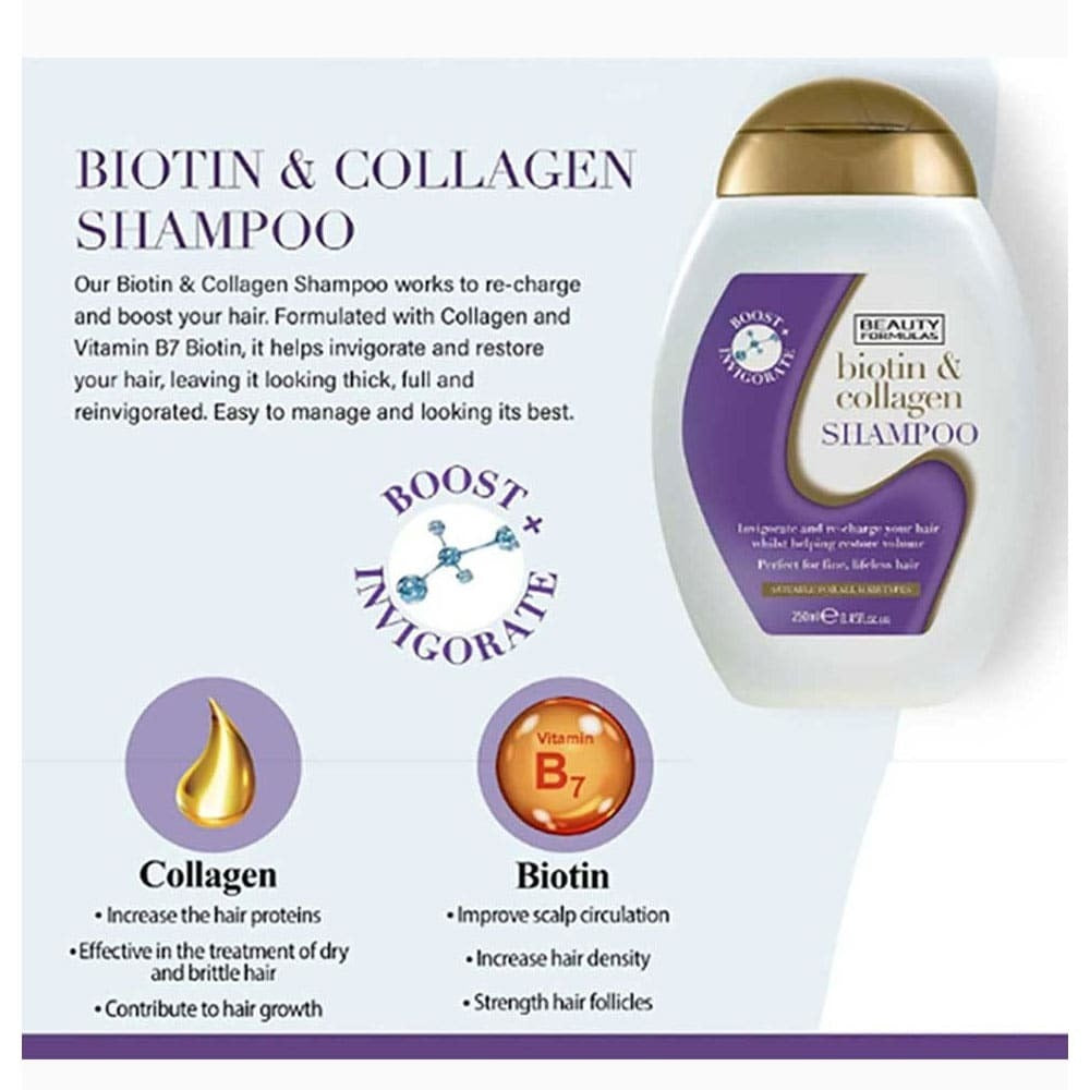 Beauty Formulas Shampoo Biotin & Collagen 250ml