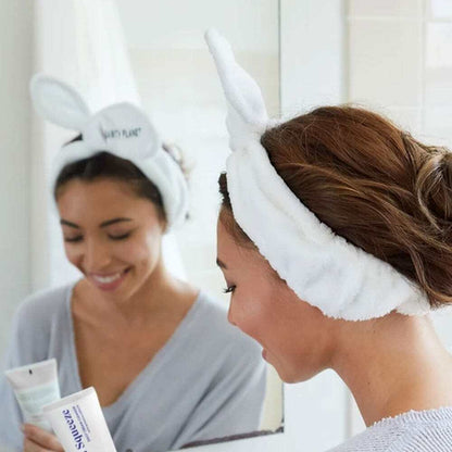 Vanity Planet Aira Facial Steamer with Bunny Ears Spa Headband - Beige Silver